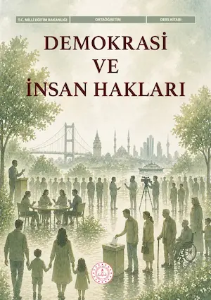 Demokrasi ve İnsan Hakları Dersi Kitabı kapağı